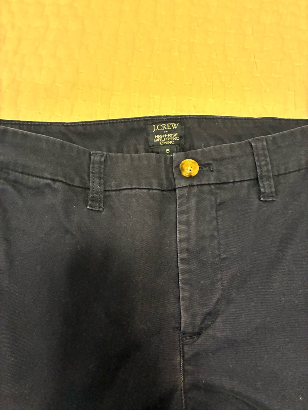 J. Crew Factory Navy High-Rise Girlfriend Chino Trousers